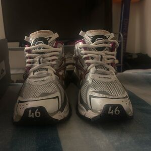 Balenciaga Silver and Black Sneakers